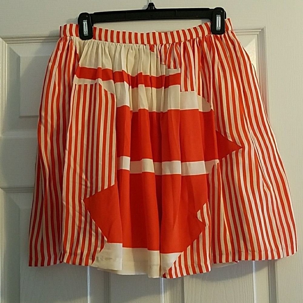 Anthropologie Cayenne Striped Flared Skirt